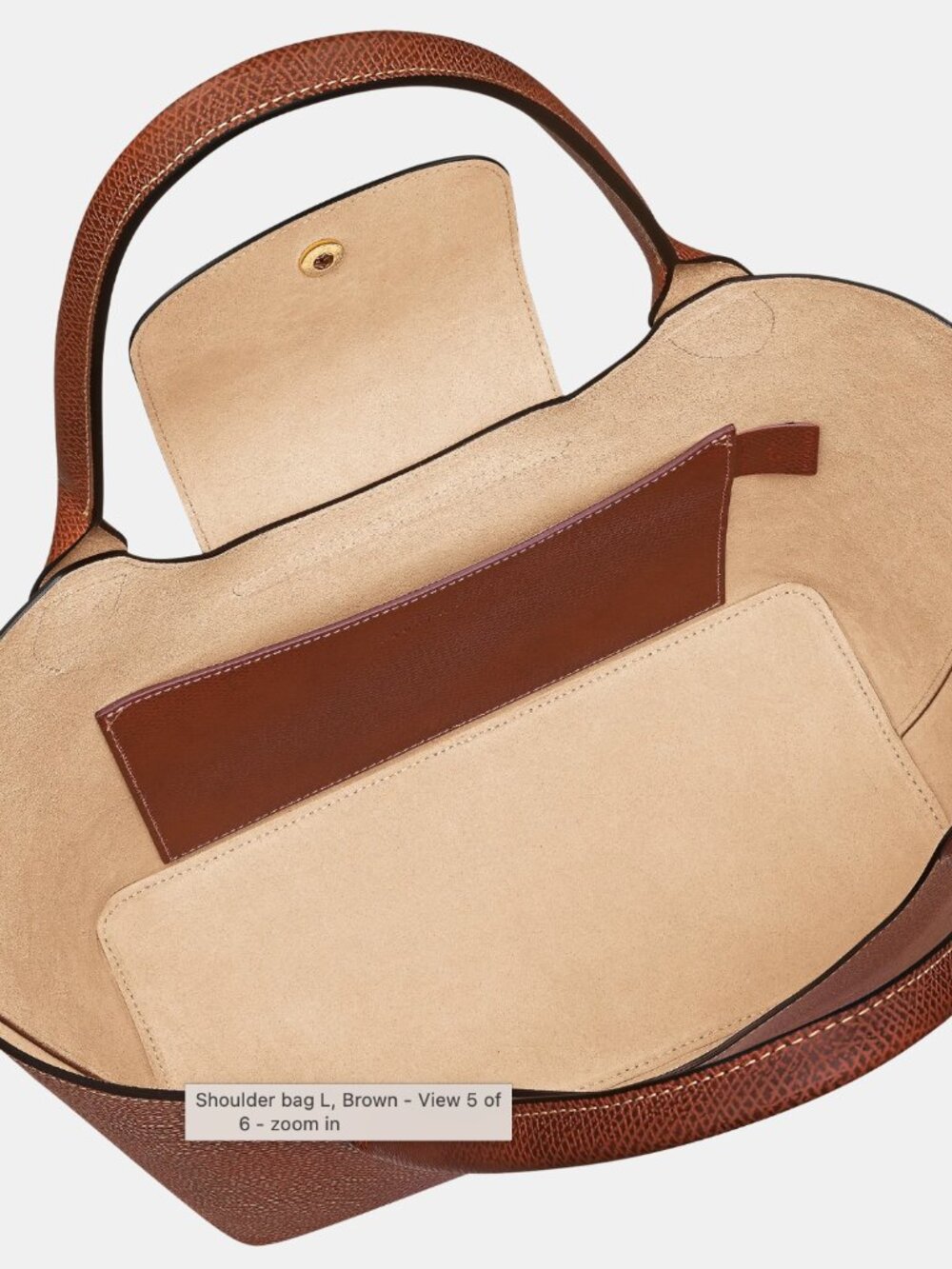 Longchamp Épure L Shoulder Bag Brown Leather Excellent Condition - Picture 9 of 9